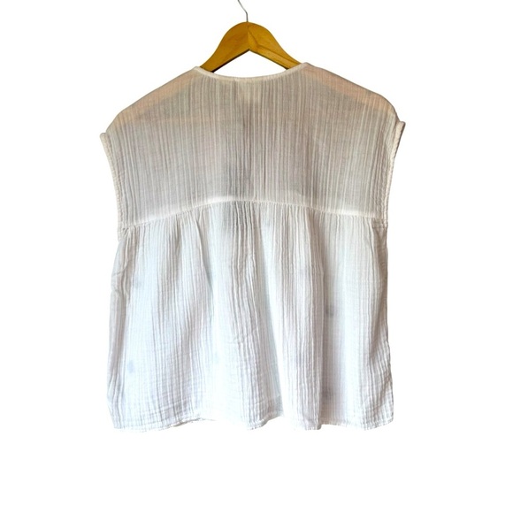 Rachel Zoe White and Blue Embroidered Women's Top, Small - Picture 4 of 10